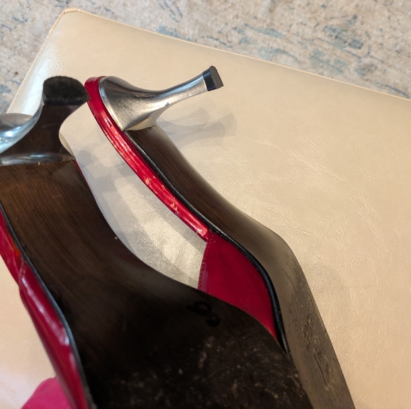 Stuart Weitzman Red Patent Mules - Picture 9 of 10